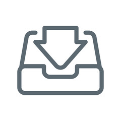 Poster - save to folder, download button concept illustration line icon design editable vector eps10