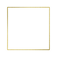 Wall Mural - Gold square frame element with line border png.	
