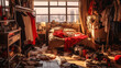 The Modern Tangle, Inside a Cluttered Teenager's Modern Bedroom, Generative AI