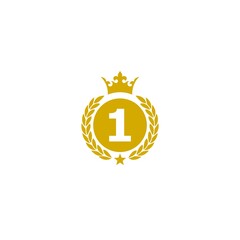 Poster - Number one quality with crown icon isolated on white background