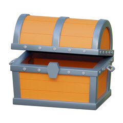 wooden treasure chest game icon 3d illustration