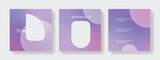 Fototapeta Panele - Business social media layouts, editable square templates for serious company, elegant web banner set, mobile design for marketing purposes with modern gradient