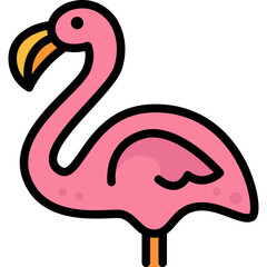 Wall Mural - flamingo filled outline icon