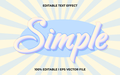 Poster - Simple 3d text effect and editable text, template 3d style use for pastel tittle