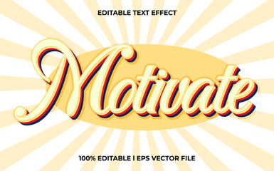 Poster - Motivate 3d text effect and editable text, template 3d style use for trendy tittle