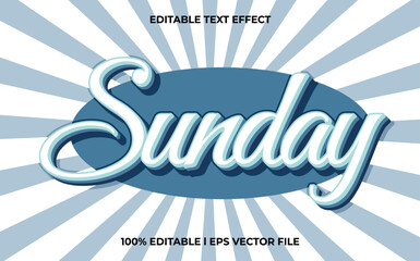 Poster - Sunday 3d text effect and editable text, template 3d style use for bright tittle