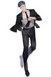 © Game Material Store - サラリーマン(スーツ)の男性キャラクターの全身イラスト(AI generated image)