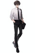 © Game Material Store - サラリーマン(スーツ)の男性キャラクターの全身イラスト(AI generated image)