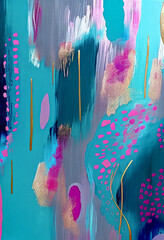 Poster - Abstract background from the smears of acrylic paint. Mixing multicolored oil paint. Textured arrangements. Abstract modern print generative AI