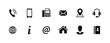 Set of contact icons. PNG design elements.