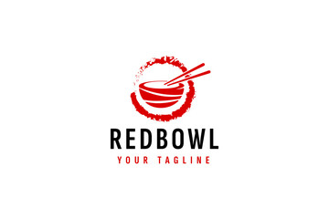 Canvas Print - red bowl logo vector icon illustration