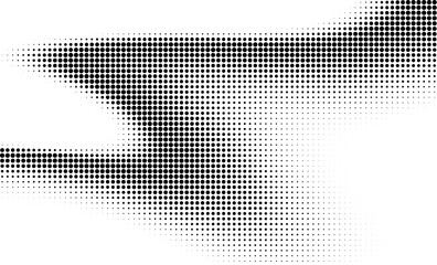 Poster - Monochrome gradient halftone dots background. Vector illustration. Big wave