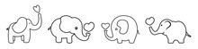 Baby Elephant Icon Vector Set. Circus Illustration Sign Collection. Love Symbol.