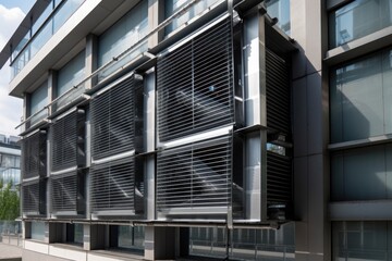 Canvas Print - ventilation and exhaust system with motorized louvers for energy efficiency, created with generative ai