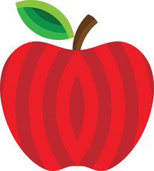 Wall Mural - red apple with leaf vector image or clipart