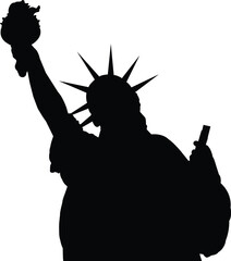 statue of liberty silhouette vector	
