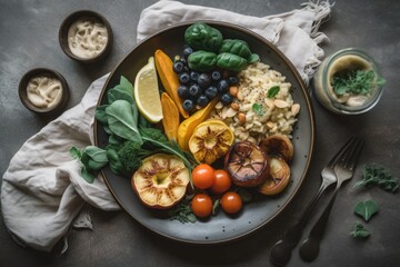 Sticker - plate of simple, delicious zero-waste meals that are easy to prepare, created with generative ai