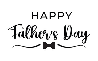 Happy Fathers Day bow tie typography banner. Father's day sale promotion poster. Vector illustration