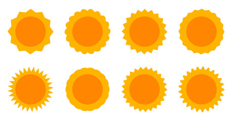 Wall Mural - sun icons summer set
