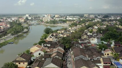 Sticker - Drone footage of the ancient city of Hoi An on Vietnam's central coast