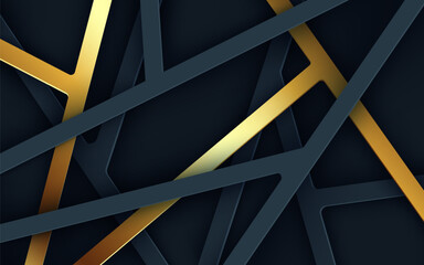 Wall Mural - Abstract black gold dimension line triangle background. eps10 vector