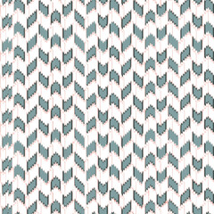 Wall Mural - Ethnic fabric seamless pattern. Freehand zigzag stripes print. Boho chic design background. Tribal wallpaper. Brush wavy lines. Hand drawn geometric ornament. Chevron backdrop. Indigenous Vector art