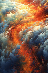Poster - wind as a powerful force of nature, with swirling tornado-like shapes and intense colors, conveying both awe and danger. Generative AI technology.