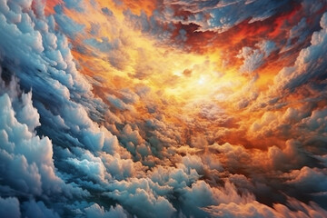 Poster - swirling windblown clouds, creating a mesmerizing and dynamic celestial display. Generative AI technology.
