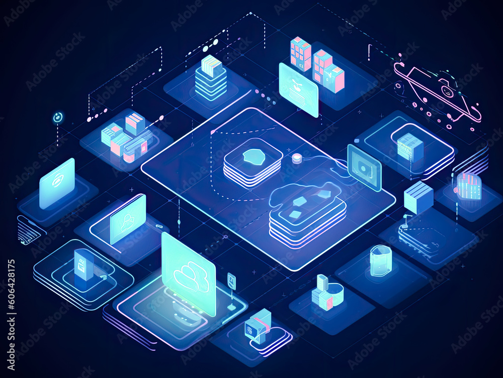 Flat 3d isometric online store e-commerce web infographic concept ...
