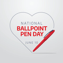 national ballpoint pen day design template. ballpoint pen vector illustration. red pen vector design.
