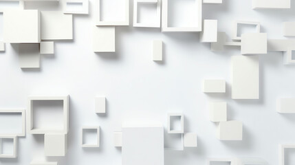 Fototapete - AI generated: Abstract modern square background. White and grey geometric pattern texture. vector art illustration
