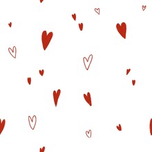 Heart Red Scribble A Simple Seamless Pattern 