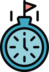 Poster - Time realization icon. Outline Time realization vector icon for web design isolated on white background color flat