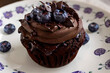 Chocolate blueberry cupcake