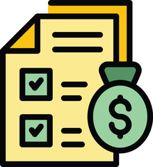 Poster - Bank reserves papers icon. Outline Bank reserves papers vector icon for web design isolated on white background color flat