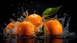 Orange fruits on water. Generative AI