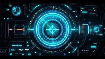 Leinwandbilder - Futuristic interface hud design.Hud,GUI for game background design. Technology background. Digital data. Generative AI