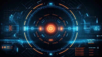 Leinwandbilder - Futuristic interface hud design.Hud,GUI for game background design. Technology background. Digital data. Generative AI