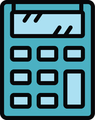 Poster - Money calculator icon. Outline Money calculator vector icon for web design isolated on white background color flat