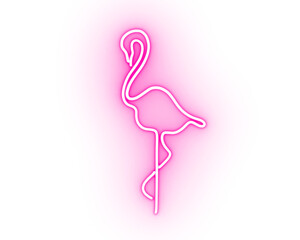  illustration of a pink flamingo neon sign