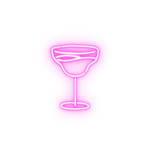 Pink Cocktail Glass Neon Sign Decoration