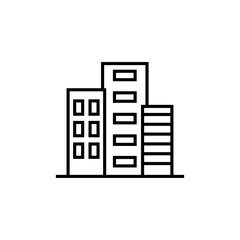 Wall Mural - Skyscraper line icon, cooking food logo vector