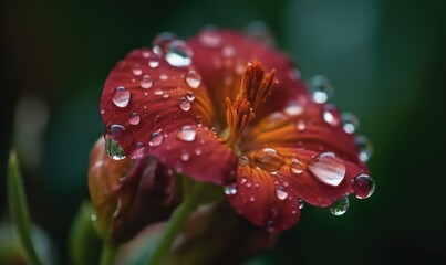 Wall Mural - flower with dew drops HD 8K wallpaper Stock Photography Photo Image