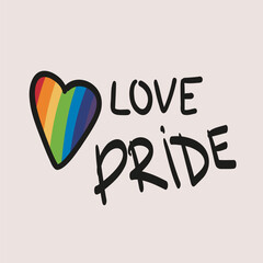 Wall Mural - Pride day. I love pride text. rainbow color LGBTQ vector lettering