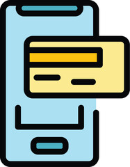 Poster - Mobile banking icon. Outline Mobile banking vector icon for web design isolated on white background color flat