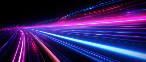 abstract background with high-speed pink and neon lights symbolizing connection, fidelity and consta