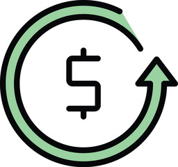 Poster - Usd currency icon. Outline Usd currency vector icon for web design isolated on white background color flat