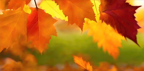 Wall Mural - Autumn background from colorful leaves close-up.