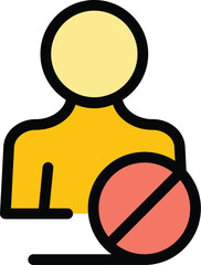 Poster - blacklist block icon. outline blacklist block vector icon for web design isolated on white backgroun