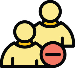 Poster - Blacklist friends icon. Outline Blacklist friends vector icon for web design isolated on white background color flat